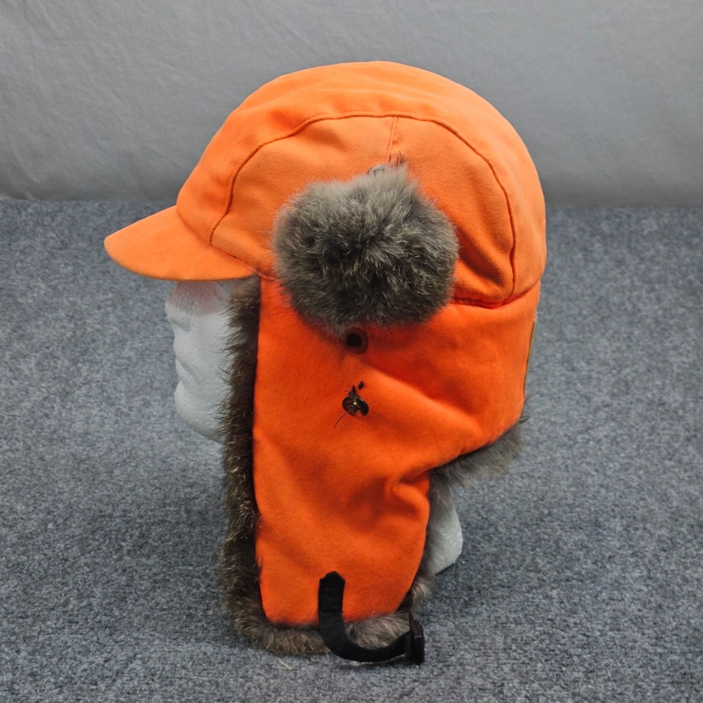 Mad Bomber Blaze Orange‎ Trapper Hat Size M Faux Fur Ear Flap Hunting Outdoor - Picture 2 of 9
